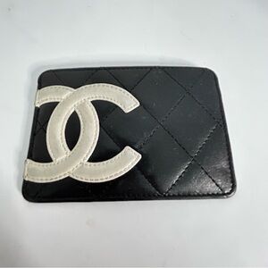 Chanel Quilted Cambon Ligne Card Case Authentic